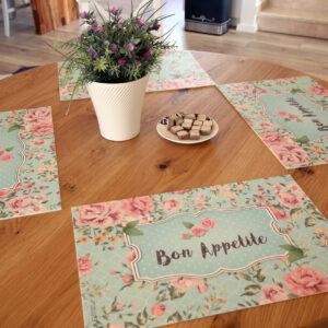 פלייסמט פי וי סי פרחוני בון אפטיט