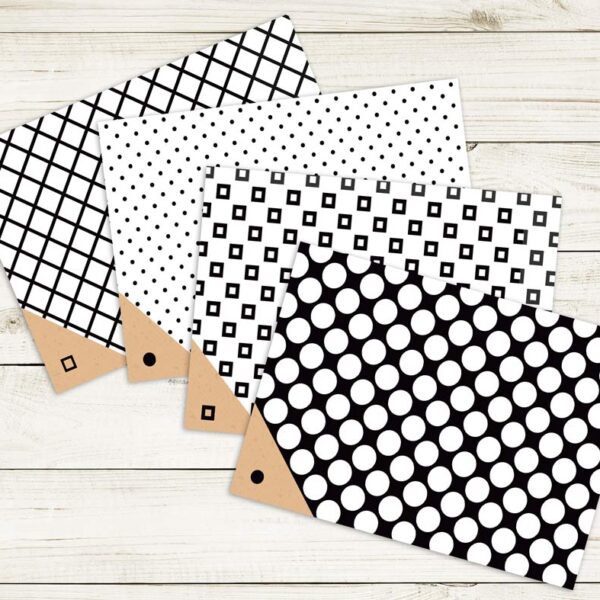 פלייסמט פי וי סי שחור לבן נורדי