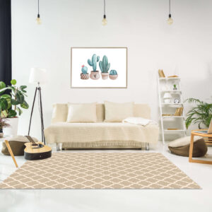 שטיח פי וי סי לסלון פאטרן מוקה