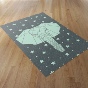 שטיח פי וי סי חדר ילדים פיל אוריגמי מנטה