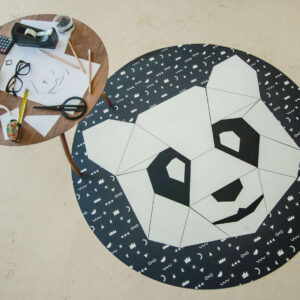 שטיח פי וי סי עגול לחדר ילדים אוריגמי פנדה