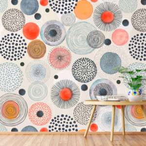 טפט אבסטרקטי עיגולים בצבעים חמים
