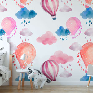 טפט כדורים פורחים בצבעי מים