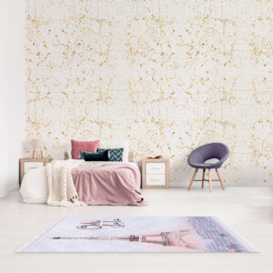 טפט שפריצים זהב ולבן