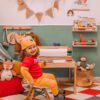 ⁦שטיח פי וי סי לחדר ילדים מעוינים כתום ובורדו לילדים⁩ – תמונה ⁦3⁩