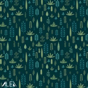 טפט לחדר ילדים סקנדינבי עלים ירוקים