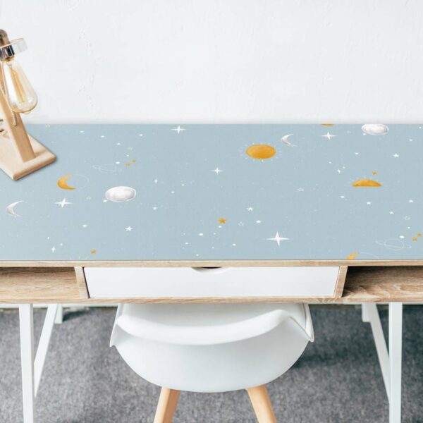 משטח לשולחן פי וי סי גלקסיה תכלת