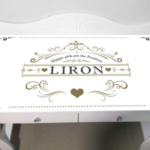 משטח לשולחן פי וי סי וינטאג' עם שם