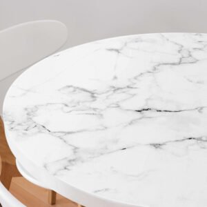 מפת שולחן פי וי סי עגולה שיש קררה