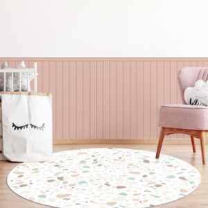 מדבקת טפט לחדר ילדים בצבע ורוק, דמוי סרגל פולימרי