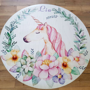 שטיח פי וי סי יוניקורן פרחוני