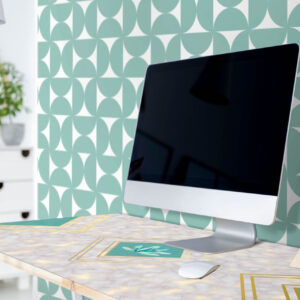 טפט פאטרן רטרו טורקיז