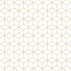 טפט גאומטרי זהב ולבן