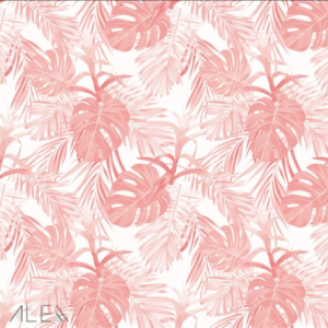 טפט עלים טרופיים ורוד