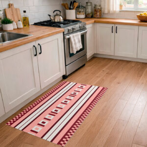 שטיח מטבח פי וי סי פסי גריד בורדו