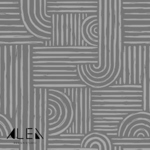 שטיח מטבח פי וי סי קווים שקטים באפור