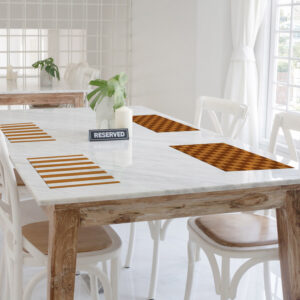 פלייסמט פי וי סי כרמל-חום פסים ומשבצות