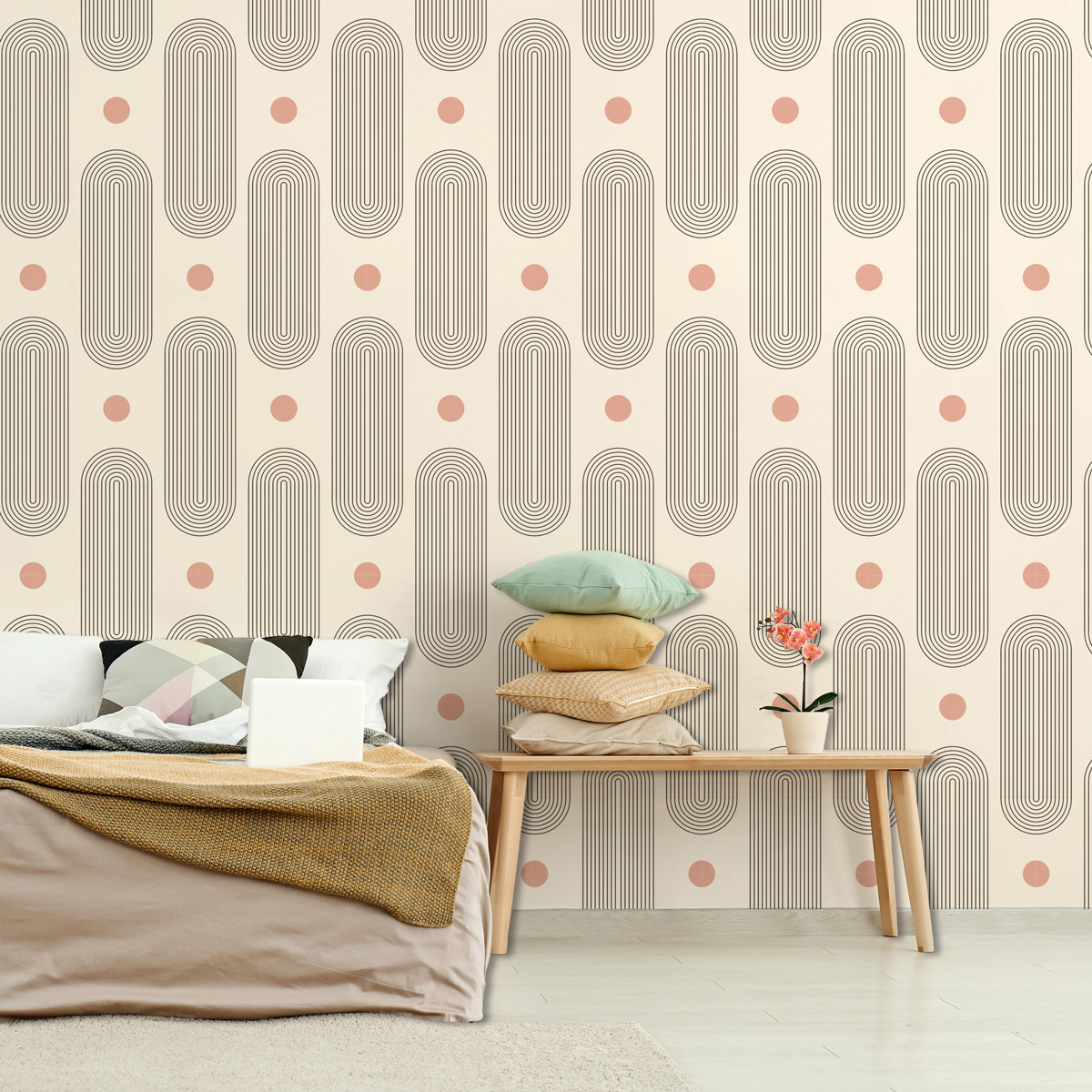 טפט קשתות מודרניות בנקודות פודרה