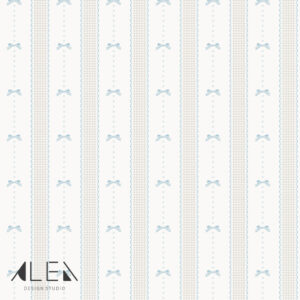 טפט פסי וינטאג׳ עם פפיון בז׳