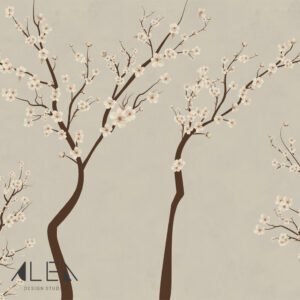 טפט פריחת דובדבן שקטה