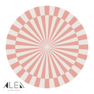 פלייסמט פי וי סי עגול שחמט בורדו