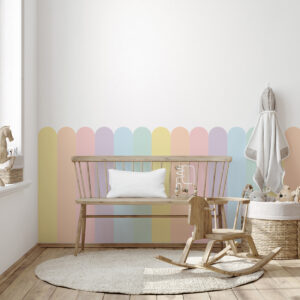 מדבקת קיר פסי קשת פסטל