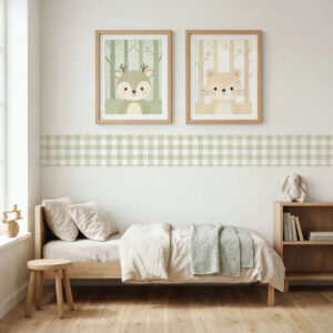 מדבקת בורדר משבצות ירוק מרווה