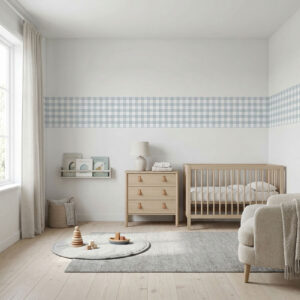 מדבקת בורדר משבצות כחול ערפילי