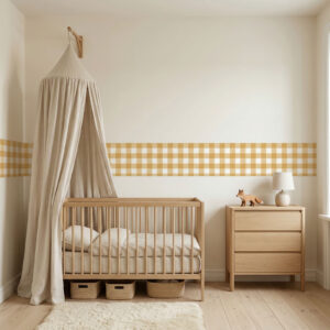 מדבקת בורדר משבצות צהוב דבש