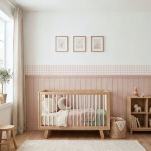 מדבקת בורדר משבצות ורוד בייבי