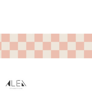 מדבקת בורדר דמקה ורוד פודרה ושמנת