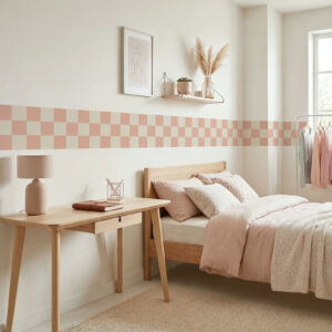 מדבקת בורדר דמקה ורוד פודרה ושמנת