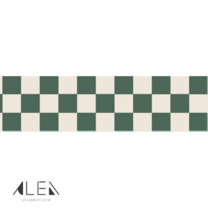 מדבקת בורדר דמקה ירוק יער ושמנת