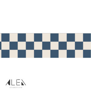 מדבקת בורדר דמקה כחול נייבי ושמנת