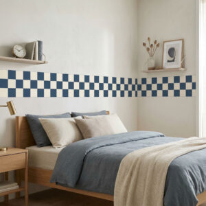 מדבקת בורדר דמקה כחול נייבי ושמנת