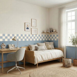 מדבקת בורדר דמקה כחול מעושן ושמנת