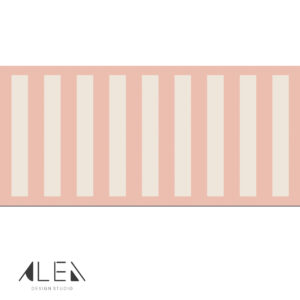 בורדר מדבקת קיר פסים קלאסי בגוון ורוד בייבי