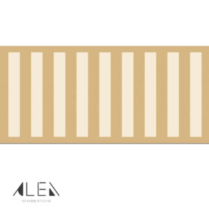 בורדר מדבקת קיר פסים קלאסי בגוון חרדל בהיר