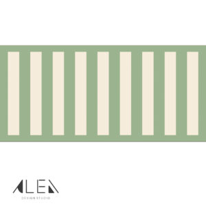 בורדר מדבקת קיר פסים קלאסי בגוון ירוק מרווה