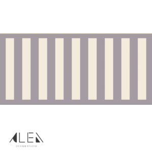 בורדר מדבקת קיר פסים קלאסי בגוון סגול מעושן