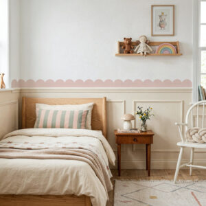 מדבקת בורדר לחדר ילדים קשתות ורוד פודרה