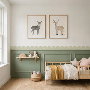 מדבקת בורדר לחדר ילדים קשתות ירוק מרווה