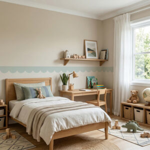 מדבקת בורדר לחדר ילדים קשתות תכלת מעושן