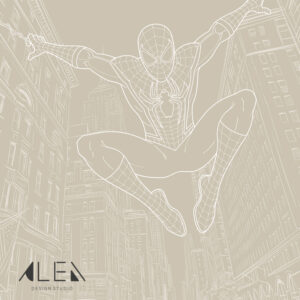 טפט ספיידרמן לחדר ילדים בגוון בז׳ עדין