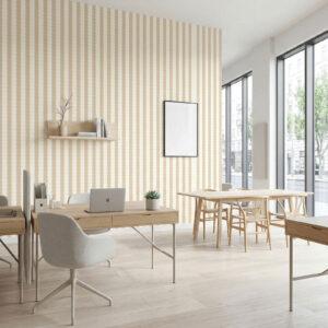 טפט פסים גליים בגוון בז' חול ושמנת