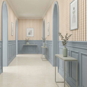 טפט פסים גליים בגוון קרמל ושמנת