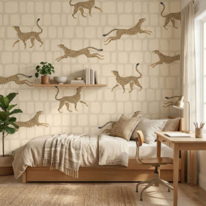 טפט צ׳יטה ספארי בגווני חול ובז׳