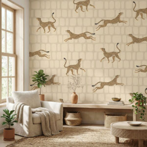 טפט צ׳יטה ספארי בגווני חול ובז׳