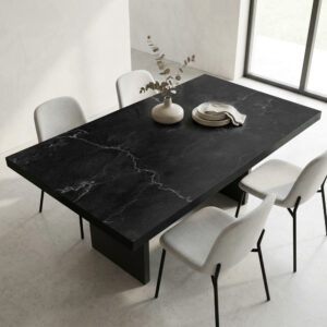 מפת פי וי סי מלבנית דמוי שיש שחור