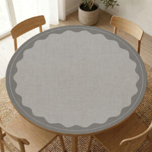 מפת פי וי סי עגולה דגם גלים אפור